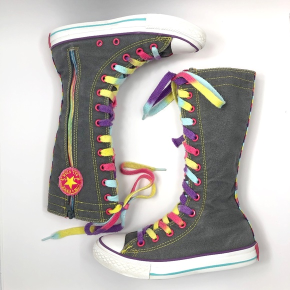 rainbow knee high converse